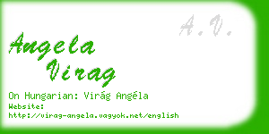 angela virag business card