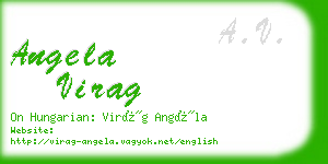 angela virag business card